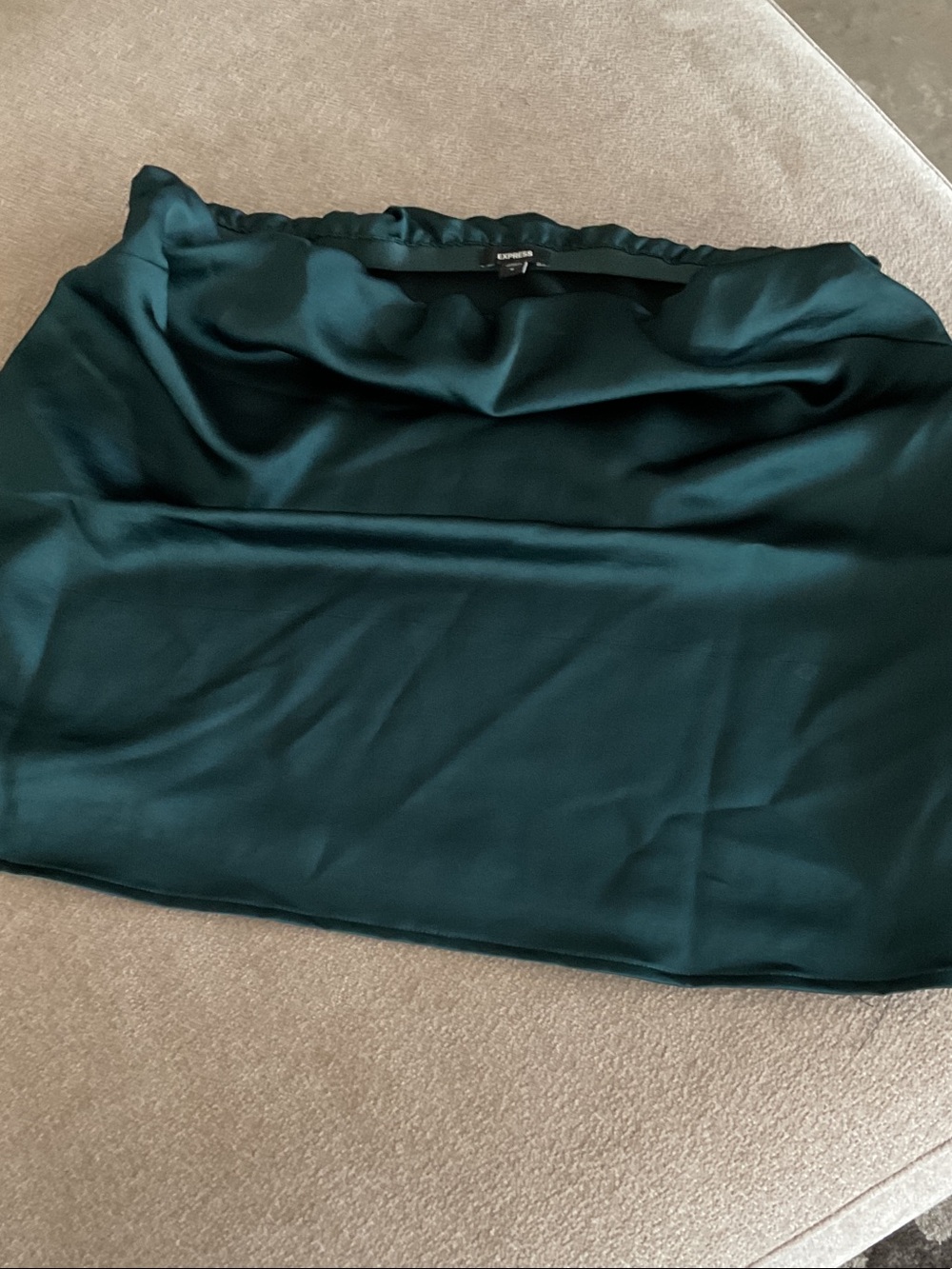 Express Women's Deep Teal Satin strapless top!